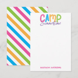 Farbenfrohe Sommerlager Personalisierte Mitteilung Dankeskarte