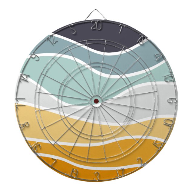 Farbenfrohe sommerliche Retrowellen Dartscheibe (vorne)