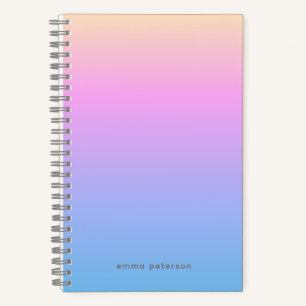 Farbenfrohe Sommerradient & Name Notizbuch