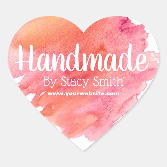 Farbenfrohe Sommersonnenfarbe Handgefertigt Herz-Aufkleber (Vorderseite)