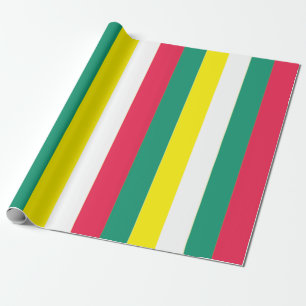 Farbenfrohe Sommerstreifen Geschenkpapier