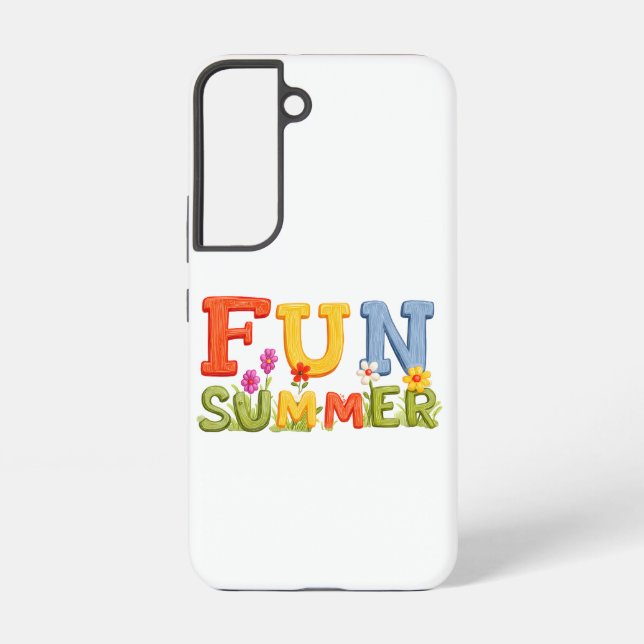 Farbenfrohe Sommertexte mit Blume Samsung Galaxy Hülle (Rückseite)