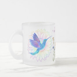 farbenfrohe Sonnenblume Hummingbirds Mattglastasse