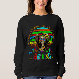 Farbenfrohe Sonnenblumen Elefantenautismus Bewusst Sweatshirt