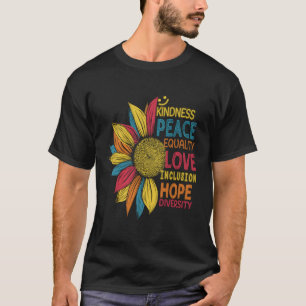 Farbenfrohe Sonnenblumen Frieden Liebe Integration T-Shirt