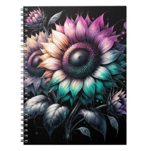 Farbenfrohe Sonnenblumen Notizblock
