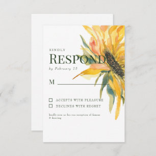 Farbenfrohe Sonnenblumen Steppe Hochzeit RSVP