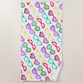 Farbenfrohe Sonnenbrille Muster Strandtuch