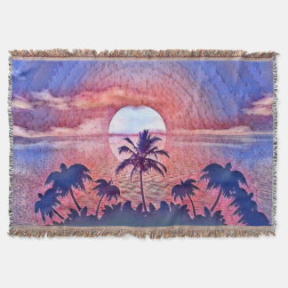 Farbenfrohe Sonnenuntergänge am Strand Aquarellbil Decke