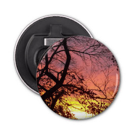 Farbenfrohe Sonnenuntergänge durch seltene Bäume Flaschenöffner