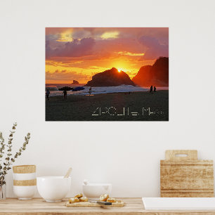 Farbenfrohe Sonnenuntergänge in Zipolite, Mexiko ( Poster