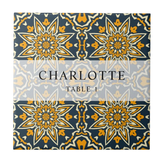 Farbenfrohe Spanische Pattern Hochzeitstil-Platzka Fliese (Vorderseite)