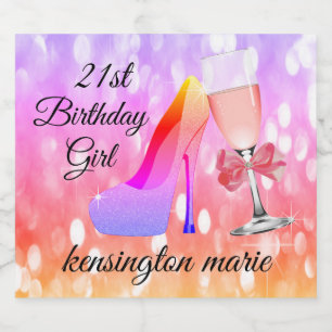 Farbenfrohe Sparkle 21. Geburtstag Sparkling Weink