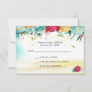 Farbenfrohe Sparkle Glitzer RSVP Karte