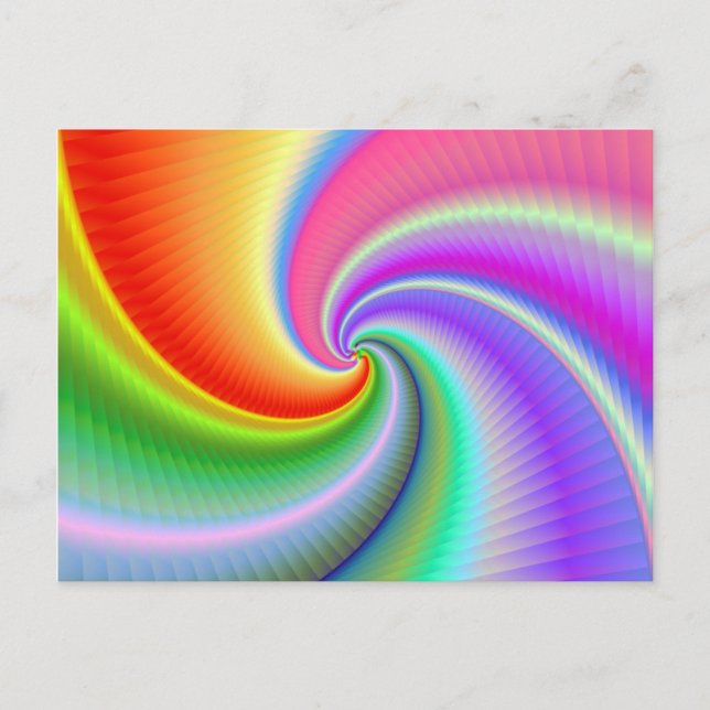 Farbenfrohe Spirale Fraktal Postkarte (Vorderseite)