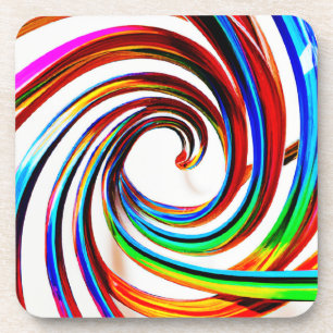 Farbenfrohe Spiralmuster Kunst Getränkeuntersetzer