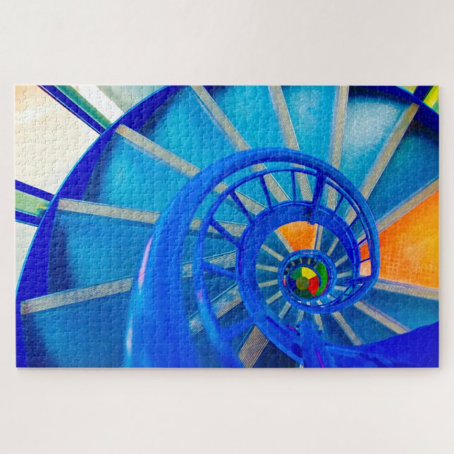 Farbenfrohe Spiraltreppe 1000+ Puzzle (Horizontal)