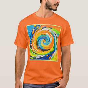 Farbenfrohe Spiralvortex-Design T-Shirt
