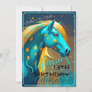 Farbenfrohe Spirit Pony 25 Geburtstag Einladung