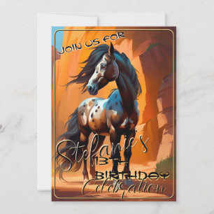 Farbenfrohe Spirit Pony 65 Geburtstagseinladung Einladung