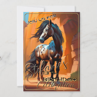 Farbenfrohe Spirit Pony 65 Geburtstagseinladung Einladung