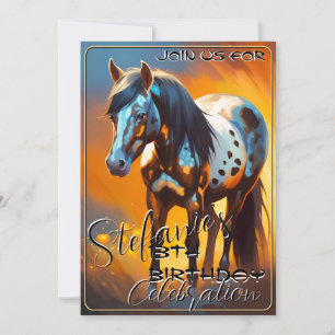 Farbenfrohe Spirit Pony 66 Geburtstagseinladung Einladung