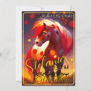 Farbenfrohe Spirituosen Pony 32 Geburtstag Einladu Einladung