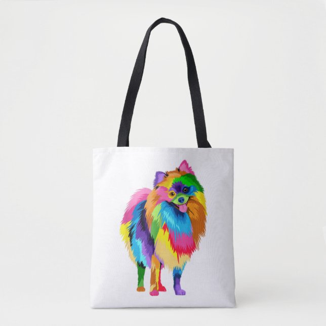 Farbenfrohe Spitz Artwork - Hund Lover Animal Bre (Vorderseite)