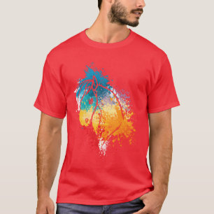 Farbenfrohe Splash Art Farm Tiere Pferdeschlitten T-Shirt