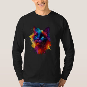 Farbenfrohe Splash Art Havanna Brown T-Shirt