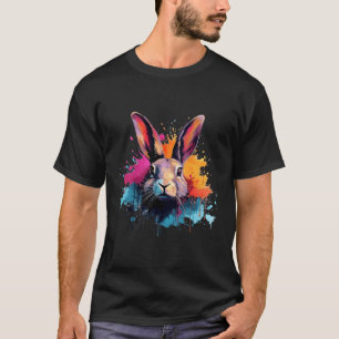 Farbenfrohe Splash Flämische Riesenkaninchen T-Shirt