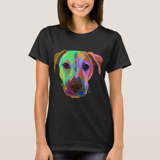 Farbenfrohe Splash Hund schwarze Mundschleimhaut T-Shirt
