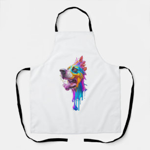 Farbenfrohe Splash Hunde Grafik Kunst Schürze