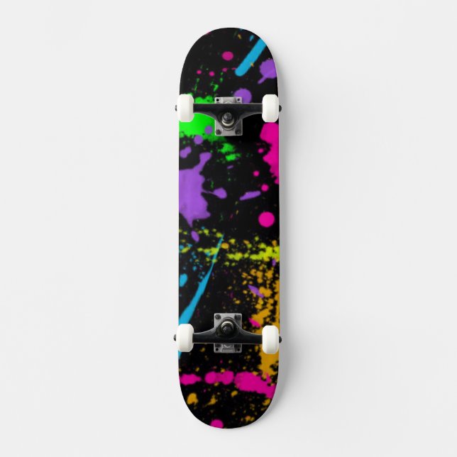 Farbenfrohe Splash-Skateboard Skateboard (Vorderseite)
