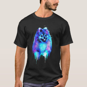 Farbenfrohe Splash Spitz Portrait Pom Puppy Owne T-Shirt