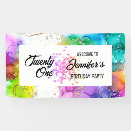 Farbenfrohe Splash Wasserfarbe Geburtstag Banner