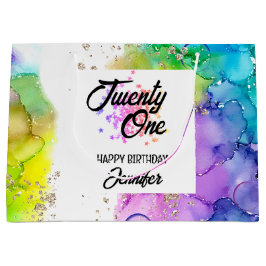 Farbenfrohe Splash Wasserfarbe Geburtstag Große Geschenktüte