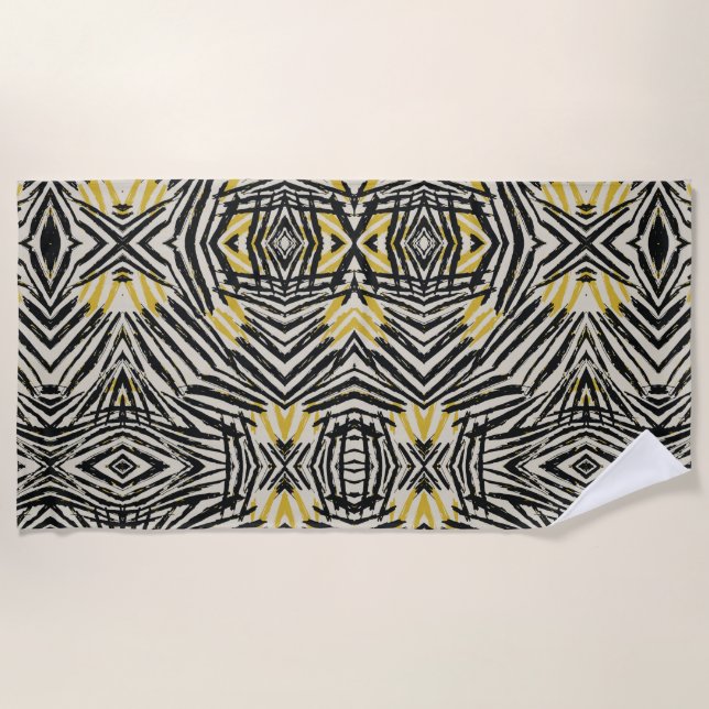 Farbenfrohe Splashes und dynamische Linien Strandtuch (Vorderseite)