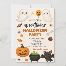 Farbenfrohe Spooky-Feier Einladung