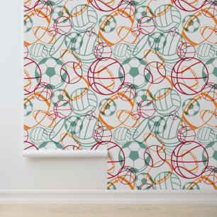 Farbenfrohe Sportbälle Abstraktes Design Tapete