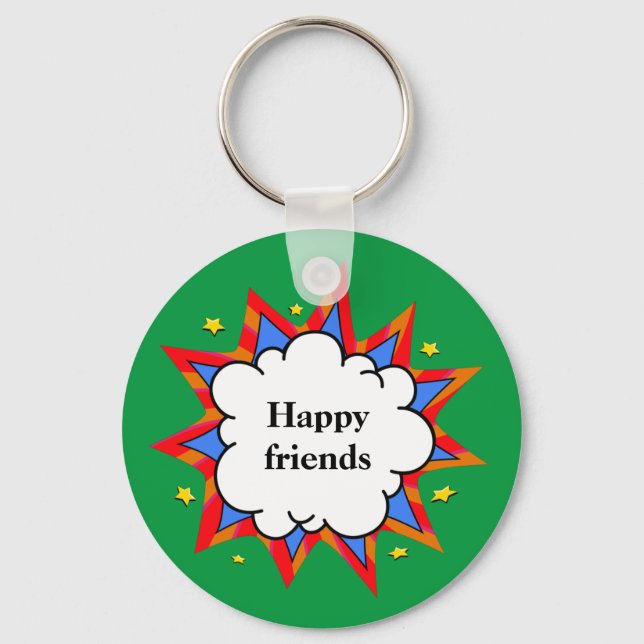 farbenfrohe Sprechblase Schlüsselanhänger (Vorderseite)