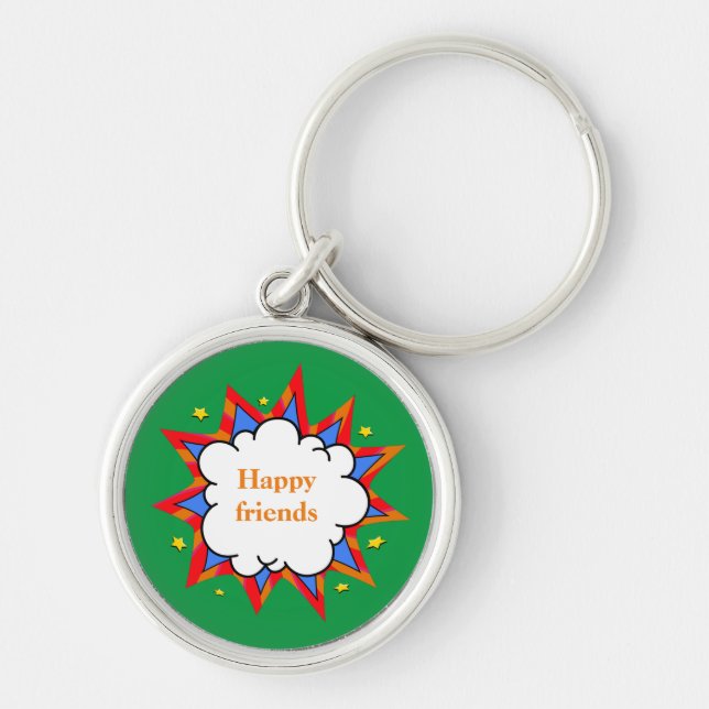 farbenfrohe Sprechblase Schlüsselanhänger (Vorne)