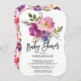 Farbenfrohe Spring Bouquet Baby Dusche Einladung