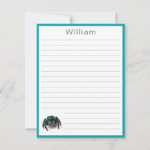 Farbenfrohe Springspinne Flat Kids Linken Mitteilungskarte