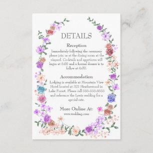 Farbenfrohe Springtime Garden Rose Hochzeiten Deta Begleitkarte