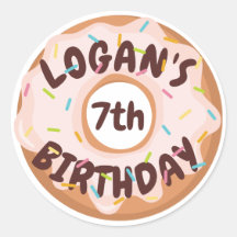 Farbenfrohe Sprinklen Donut Geburtstag