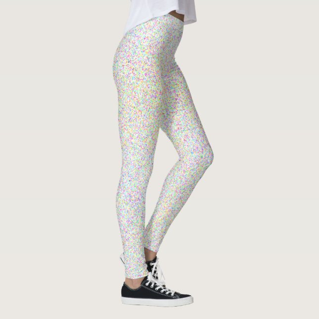Farbenfrohe Sprinklen über weißen Spaß Leggings (Rechts)