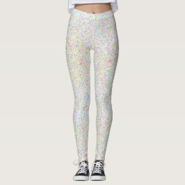 Farbenfrohe Sprinklen über weißen Spaß Leggings