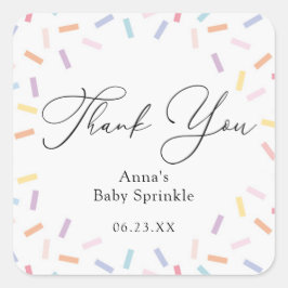 Farbenfrohe Sprinkles Baby Sprinkle Quadratischer Aufkleber