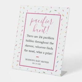 Farbenfrohe Sprinkles Kinderdusche Schnuller Jagds Sockelschild